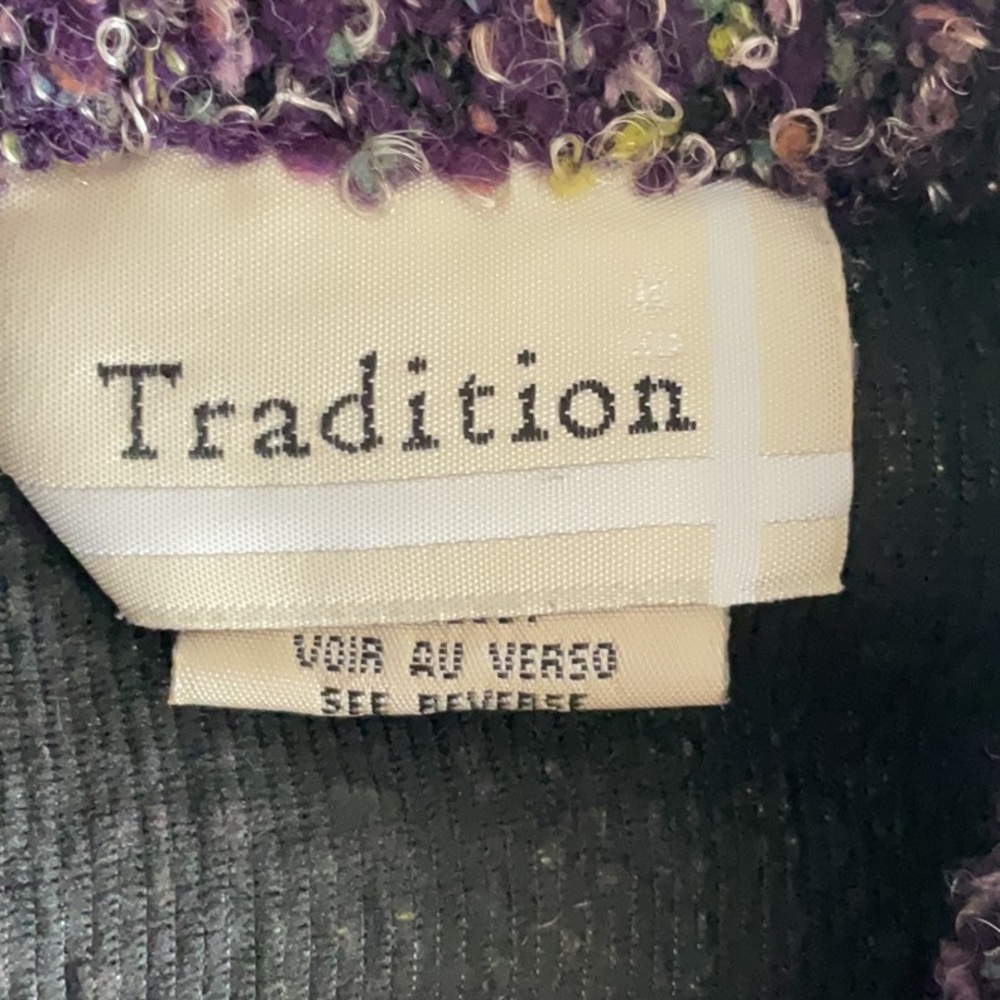 Purple Bouclé Button-Front Jacket - Picture 5 of 7